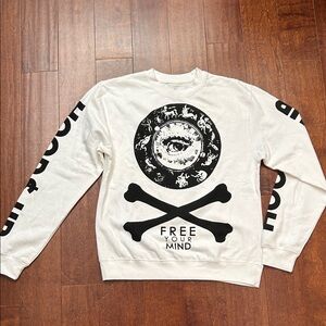 Hoods Up Free Your Mind Graphic Men's Crewneck Sweatshirt, Size Small, NWOT